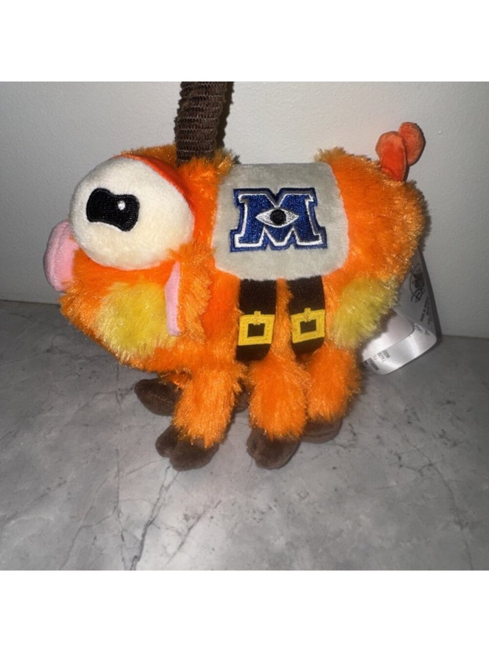 Disney Store Monsters Inc University Archie Scare Pig Orange Stuffed Plush 6"